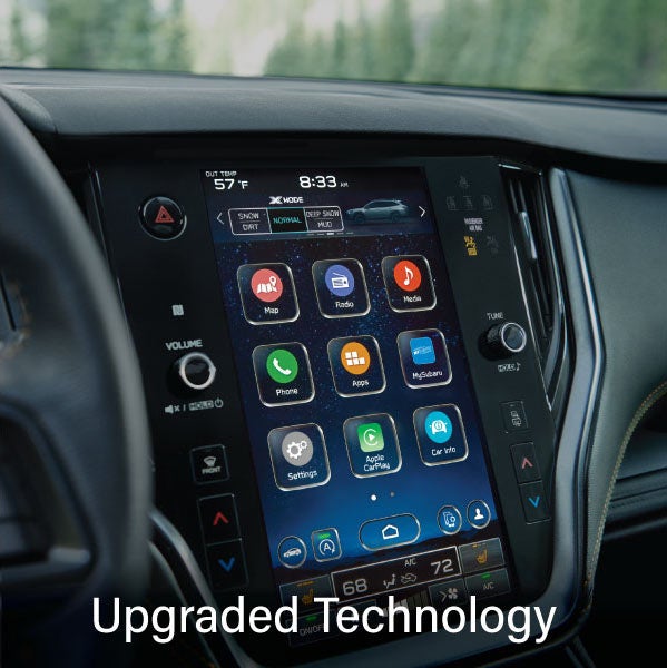 An 8-inch available touchscreen with the words &ldquo;Ugraded Technology&ldquo;. | Dean Team Subaru in Ballwin MO