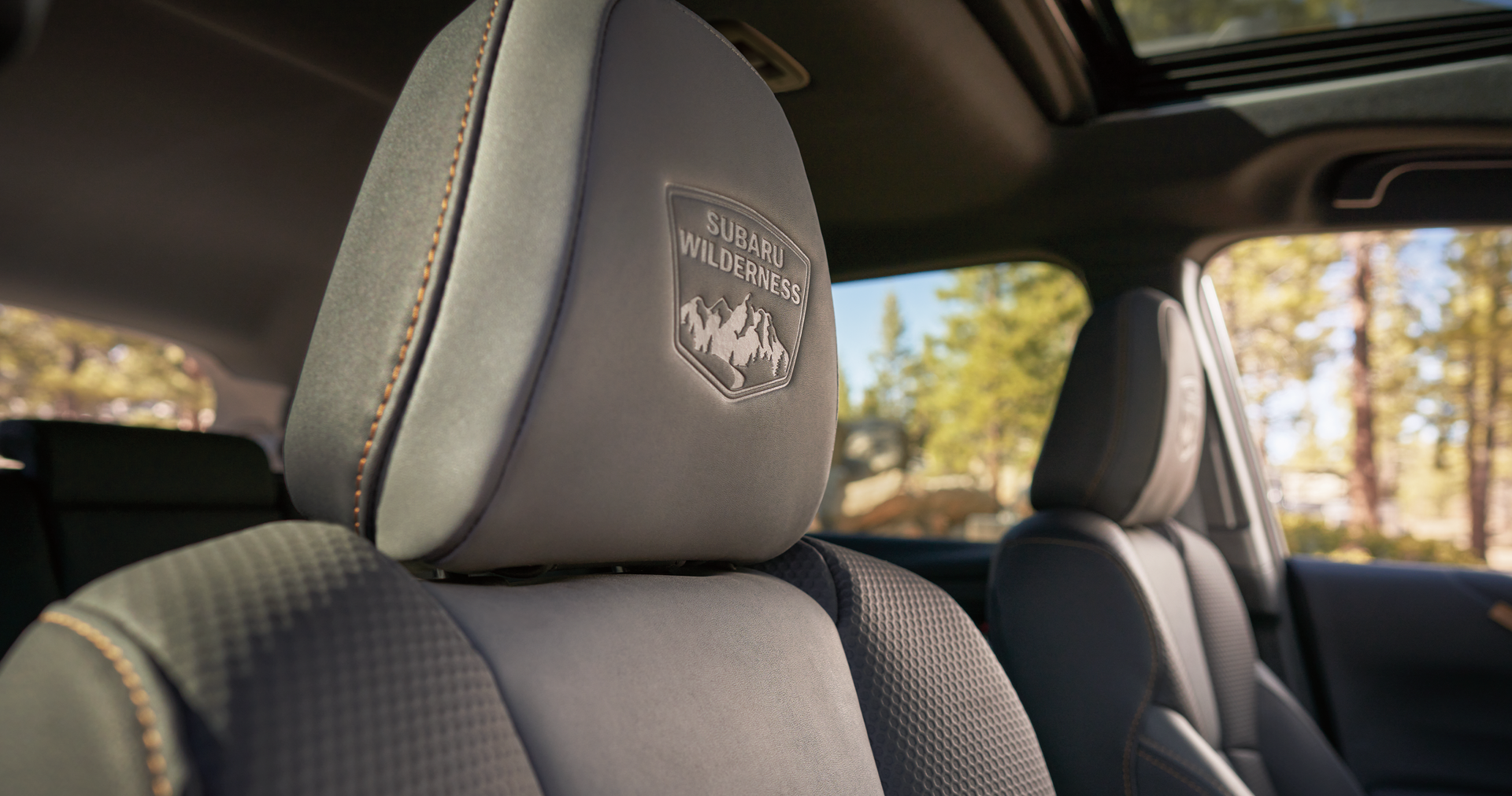 A close-up of the StarTex® water-repellent upholstery on the 2023 Outback Wilderness. | Dean Team Subaru in Ballwin MO